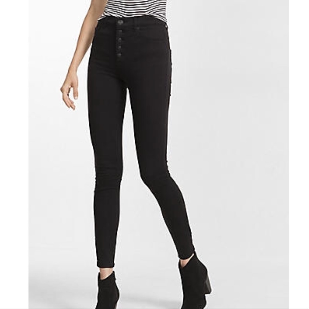 Express High Rise Legging Jeans 2 Black